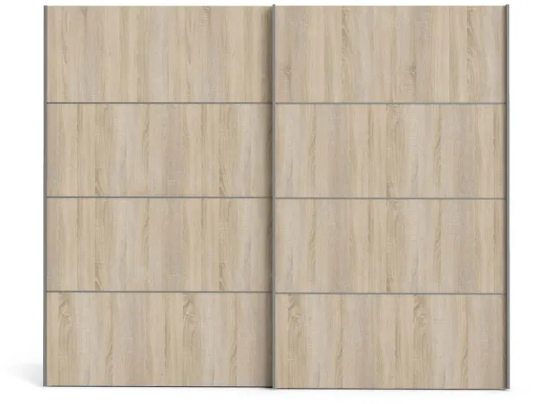 TVILUM Verona Skydedørsskab - eg/hvid træ, 2 skydedøre, bred